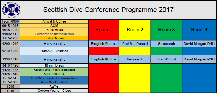2017 Scottish Dive Conference Programme